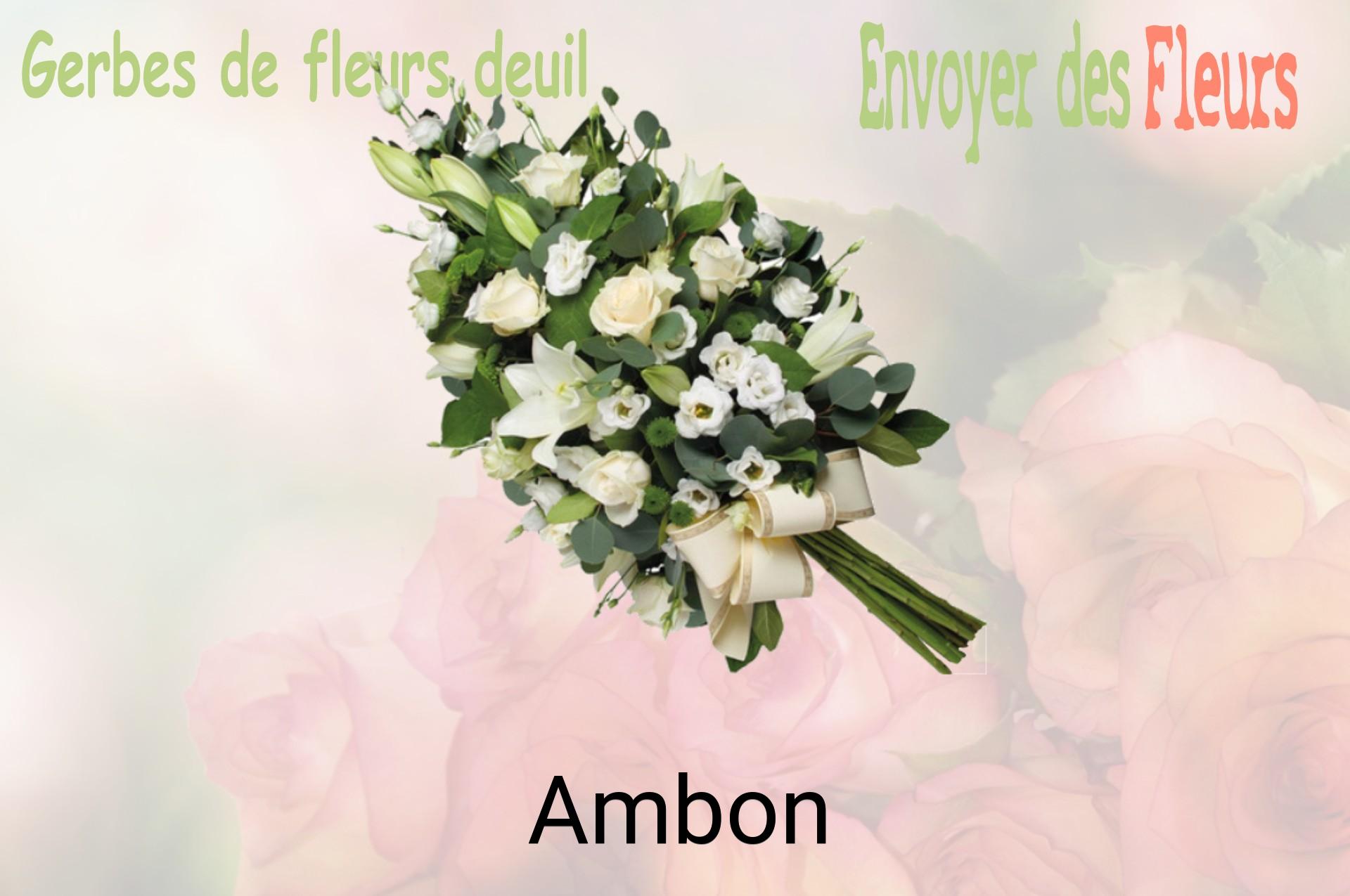 Gerbe de fleurs de deuil livrée à Ambon